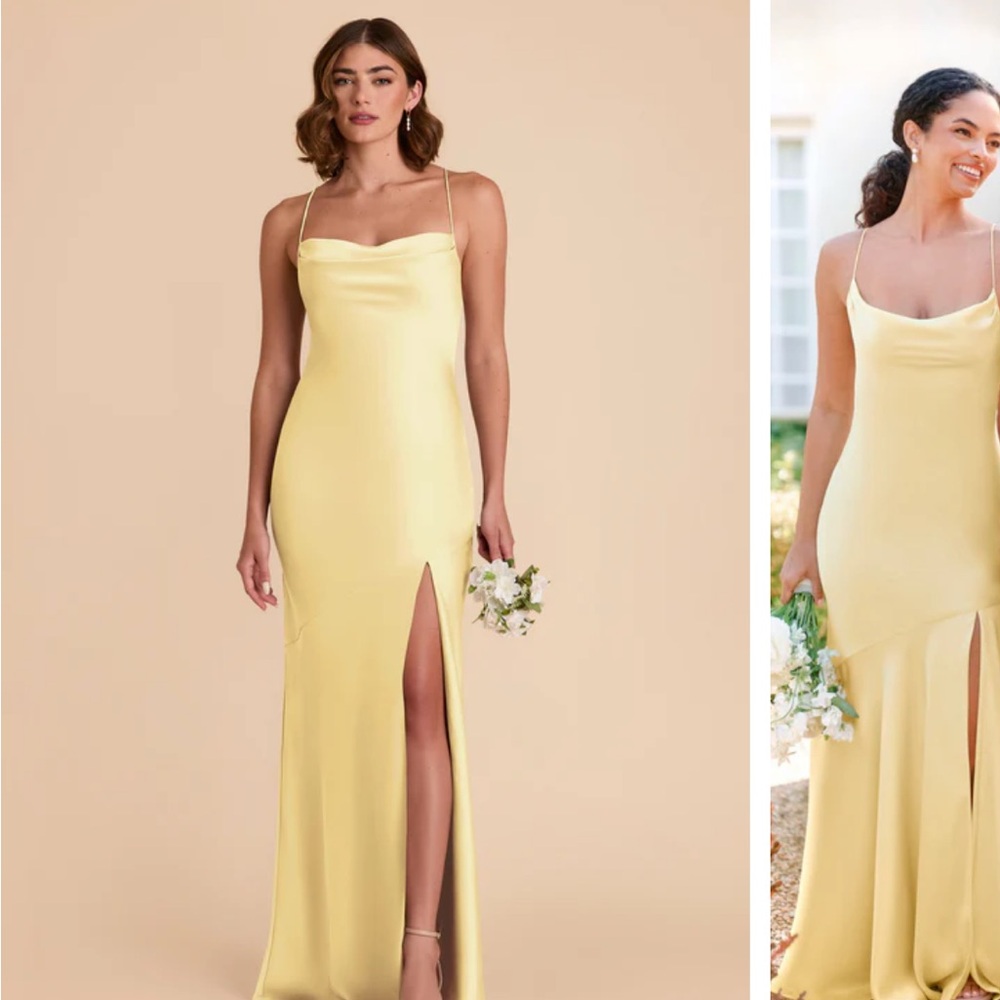 Olivia Matte Satin Dress - Lemon Sorbet